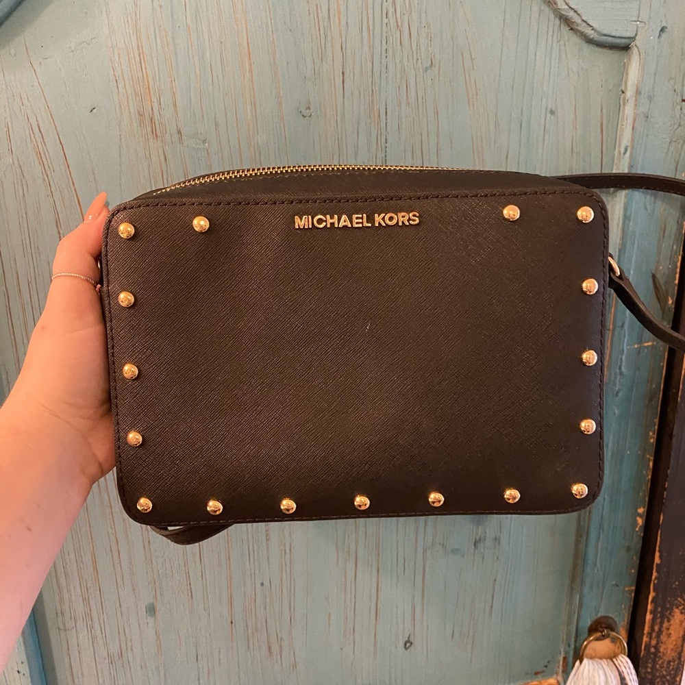 Michael Kors studded black crossbody